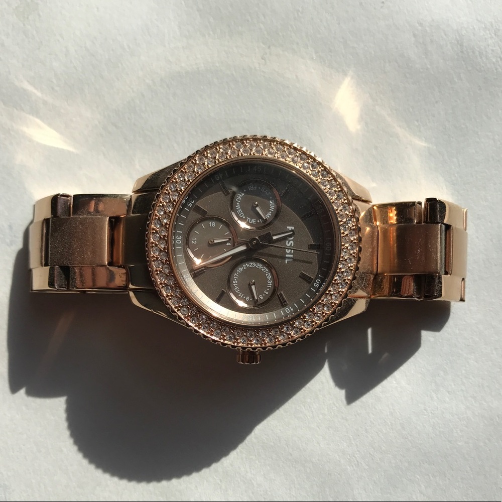 Rose Gold Fossil Watch